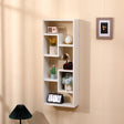 Bookshelf, Freestanding Wood Open Bookcase with 5 Cubes, with 2 keyhole hangers, Home Office Décor Rectangular Storage - V.I.P Digital Presence