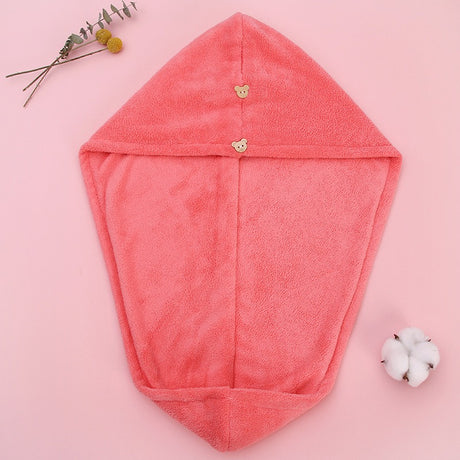 Super absorbent double-layer thickened coral velvet quick drying hair towel, shower cap, and headband towel - V.I.P Digital Presence
