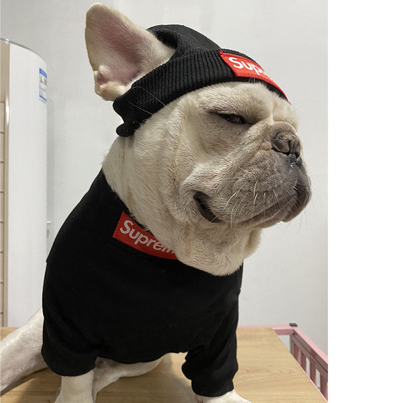 Pet Clothing Trendy Brand Street Dog Clothes Fighting Teddy Schnauzer Bottom Coat Hat Set - V.I.P Digital Presence