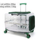 Rolling Pet Travel Trolley with Wheel, Transparent Capsule, Pink, Green, Puppies, Dogs, Cat Carriers Bag, 5-20Kg - V.I.P Digital Presence