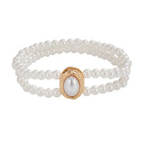 White anklets double-layer ankle bracelet with high-end and personalized bead, turquoise imitation pearl ankle chain - V.I.P Digital Presence