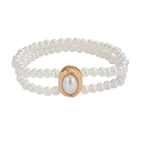 White anklets double-layer ankle bracelet with high-end and personalized bead, turquoise imitation pearl ankle chain - V.I.P Digital Presence