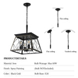 Farmhouse Chandelier  4-Light Vintage Antique Chandeliers Light Fixture For Kitchen Dining Room Living Room(No Bulbs) - V.I.P Digital Presence