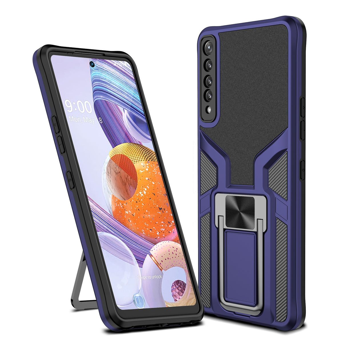 Adecuado para LGSTYLO7 Funda protectora para teléfono móvil LGSTYLO7 Funda magnética con soporte creativo para coche 
