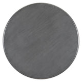 TREXM Five Piece Retro Round Dining Table Set with Curved Brackets and 4 Restaurant Cushioned Chairs (Dark Gray)
