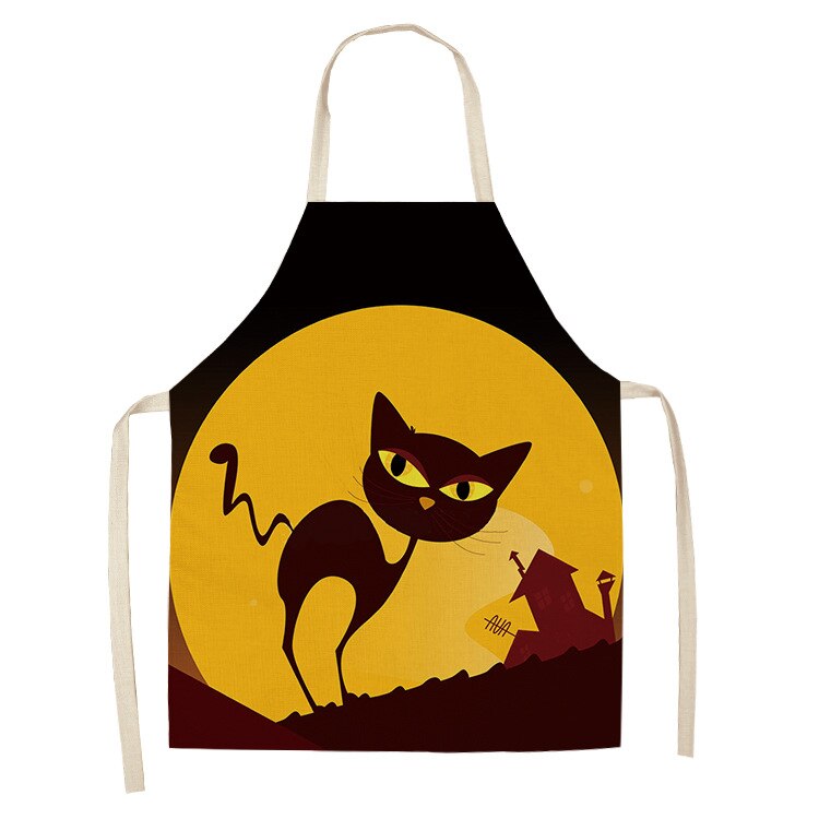 Cat Kitchen Aprons For Women Cotton Linen Bibs Household Cleaning Pinafore Home Cooking Apron kids kitchen barber - V.I.P Digital Presence