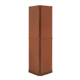 6 shelves corner Curio display cabinet with light mirror and adjustable shelves, walnut wood (excluding E26 light bulbs) - V.I.P Digital Presence