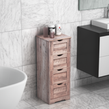 Floor Cabinet Wooden Storage Cabinet Home Office Living Room Bathroom Side Table Sturdy Modern 4 Drawers Grey - V.I.P Digital Presence