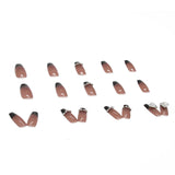 Black French Long Wearing Nail Rhinestone Love Chain Removable Fake Nail Nail Piece Nail Sticker Manicure Nail - V.I.P Digital Presence