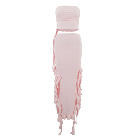 Summer new one shoulder jellyfish lace set skirt spicy girl outfit - V.I.P Digital Presence