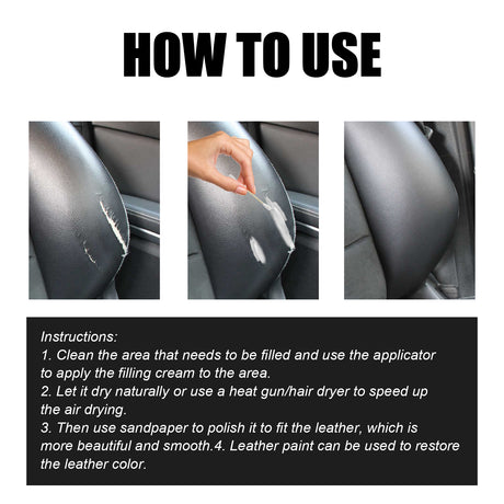 Paintable Repairs Filler, Car Seat Scratch Repair Sofa Leather Repair Cream - V.I.P Digital Presence