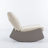Modern rocking chair recliner, comfortable cushioned recliner with footstool, gray - V.I.P Digital Presence