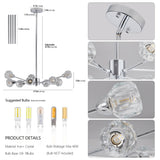 Modern Crystal Chandeliers, 9 Lights Chrome Chandelier for Living Room Bedroom (Bulbs Not Included) - V.I.P Digital Presence