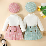 ma&baby 6M-3Y Toddler Infant Newborn Baby Girls Clothes Sets Knit Long Sleeve Tops Plaid Skrits Hat Fall Spring Outfits  D05 - V.I.P Digital Presence