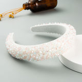 New Baroque Headband Feminine Color Hand-Stitched Glass Bead Headband Thin Sponge Headband - V.I.P Digital Presence