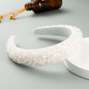 New Baroque Headband Feminine Color Hand-Stitched Glass Bead Headband Thin Sponge Headband - V.I.P Digital Presence