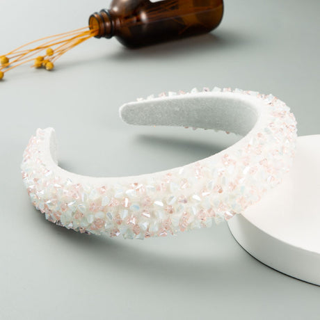 New Baroque Headband Feminine Color Hand-Stitched Glass Bead Headband Thin Sponge Headband - V.I.P Digital Presence