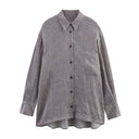 Style Women's Fashion Casual Loose Long Sleeve Striped Shirt - V.I.P Digital Presence