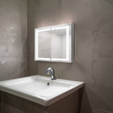 36 x 30 inch Medicine Cabinet with LED Vanity Mirror Anti-Fog  Recessed or Surface Mount Waterproof DimmableAluminum 3000K~6000K Lighted Double Door Bathroom Cabinet with Touch Switch - V.I.P Digital Presence
