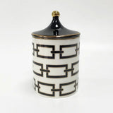 Gold Plated Stripe Ceramic Storage Jar Home Scented Candle Bottle Wedding Candy Gift Jar Cosmetic Jewelry Storage Bottle Decor - V.I.P Digital Presence