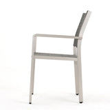 Cape Coral Outdoor Wicker Dining Chairs with Aluminum Frames, 2-Pcs Set, Grey - V.I.P Digital Presence