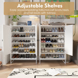 Shoe Cabinet with Doors, 6-Tier Shoe Storage Cabinet with Adjustable Shelves, Wooden Shoes Rack Shoe Storage Organizer - V.I.P Digital Presence