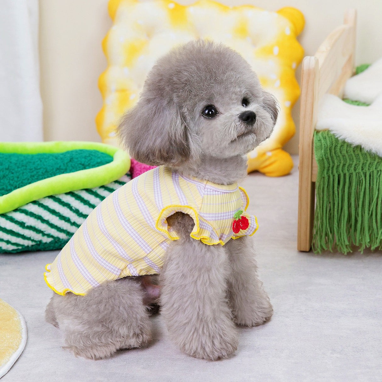 Spring/Summer Dog Clothing Little Cherry Flying Sleeves Tank Top - V.I.P Digital Presence