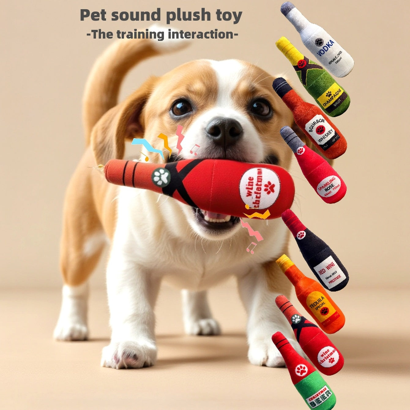 Dog Toy Realistic Wine Bottle Chew-Resistant Self-Entertainment Plush V.I.P Digital Presence Dog Toy Realistic Wine Bottle Chew-Resistant Self-Entertainment Plush V.I.P Digital Presence