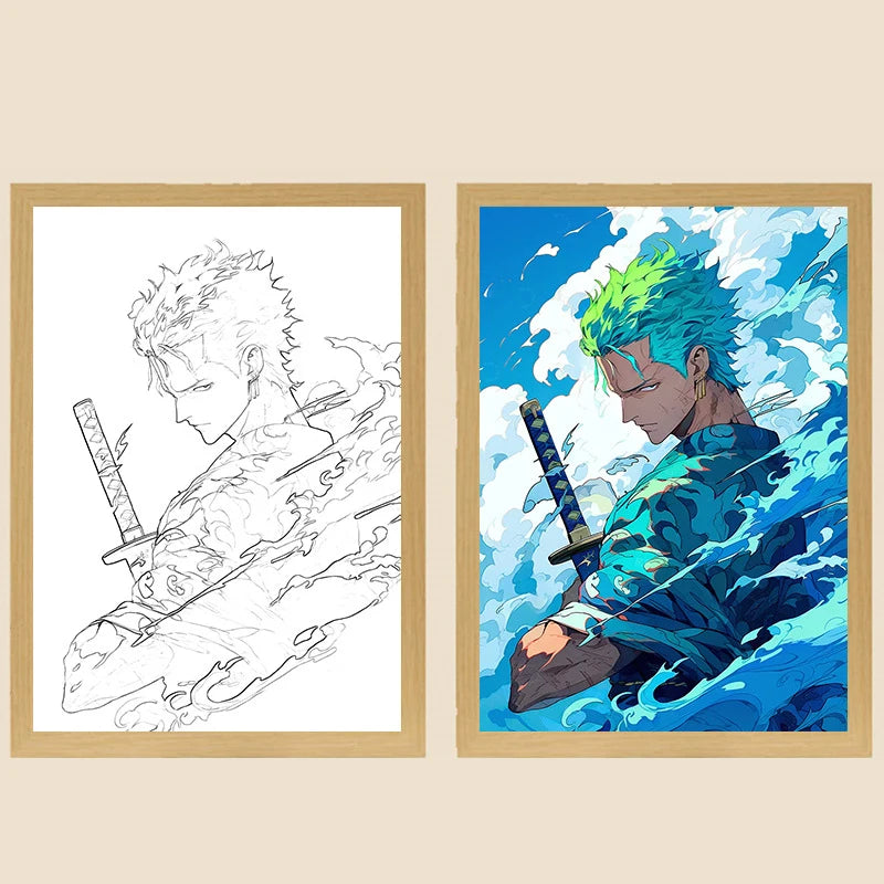 One Piece Creative Photo Frame Night Light Toy Anime Character Luffy Zoro Night Light Bedside Decoration Painting Christmas Gift - V.I.P Digital Presence