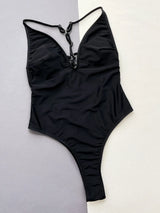 Cutout Plunge Spaghetti Strap One-Piece Swimwear - V.I.P Digital Presence