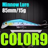 Señuelo de pesca AFISHLURE Wobblers Trucha 85 mm/15 g Minnow Cebos duros Iscas Artificial Pesca Leurre