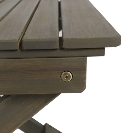 Outdoor Folding Wooden Side Table, Gray, 15"D x 22.75"W x 18.25"H - V.I.P Digital Presence