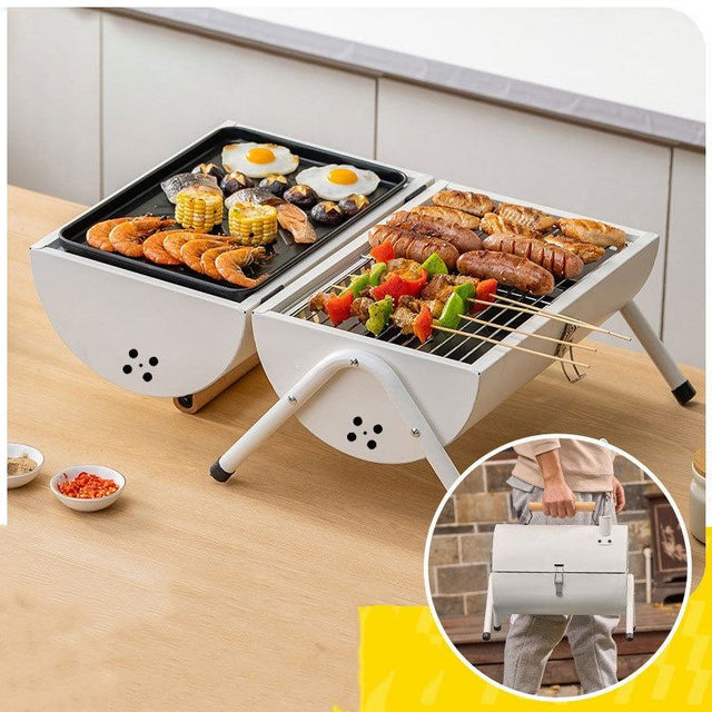 Outdoor portable double-sided barbecue stove camping home charcoal barbecue pre meat barbecue rack - V.I.P Digital Presence