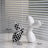 New black and white plaid balloon dog ornaments creative TV cabinet wine cabinet living room porch resin crafts - V.I.P Digital Presence
