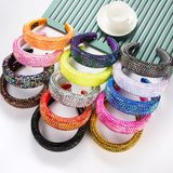 Ins Super Flash Full Drill 4.5cm Wide Brimmed Headdress Thickened Sponge Solid Color Headband Ladies Press Release Art Headband - V.I.P Digital Presence