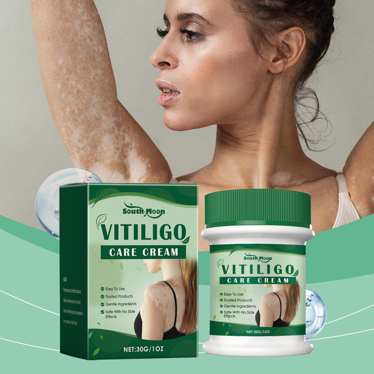 Crema reparadora de la piel que hidrata y humecta la piel del cuerpo. Aplicación diaria de crema tópica para el cuidado de la piel.