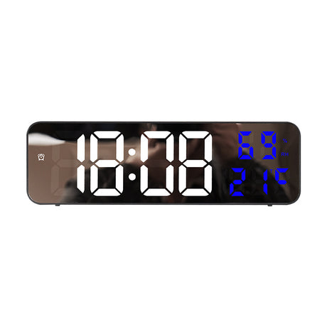 9-Inch Digital Wall Clock: Temp/Humid, Night Mode, Snooze, 12/24H, USB Plug-in LED Alarm Clock - V.I.P Digital Presence