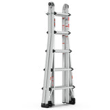 Aluminum Multi-Position Ladder with Wheels, 300 lbs Weight Rating, 22 FT - V.I.P Digital Presence