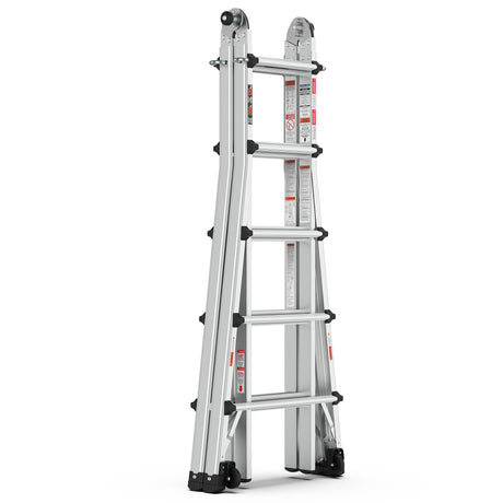 Aluminum Multi-Position Ladder with Wheels, 300 lbs Weight Rating, 22 FT - V.I.P Digital Presence