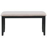 TREXM Modern Style 6-piece Dining Table with 4 Chairs & 1 Bench (White)