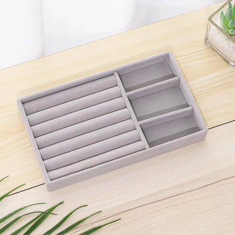 Plush jewelry storage box jewelry box rings earrings bracelets necklaces storage display shelf - V.I.P Digital Presence