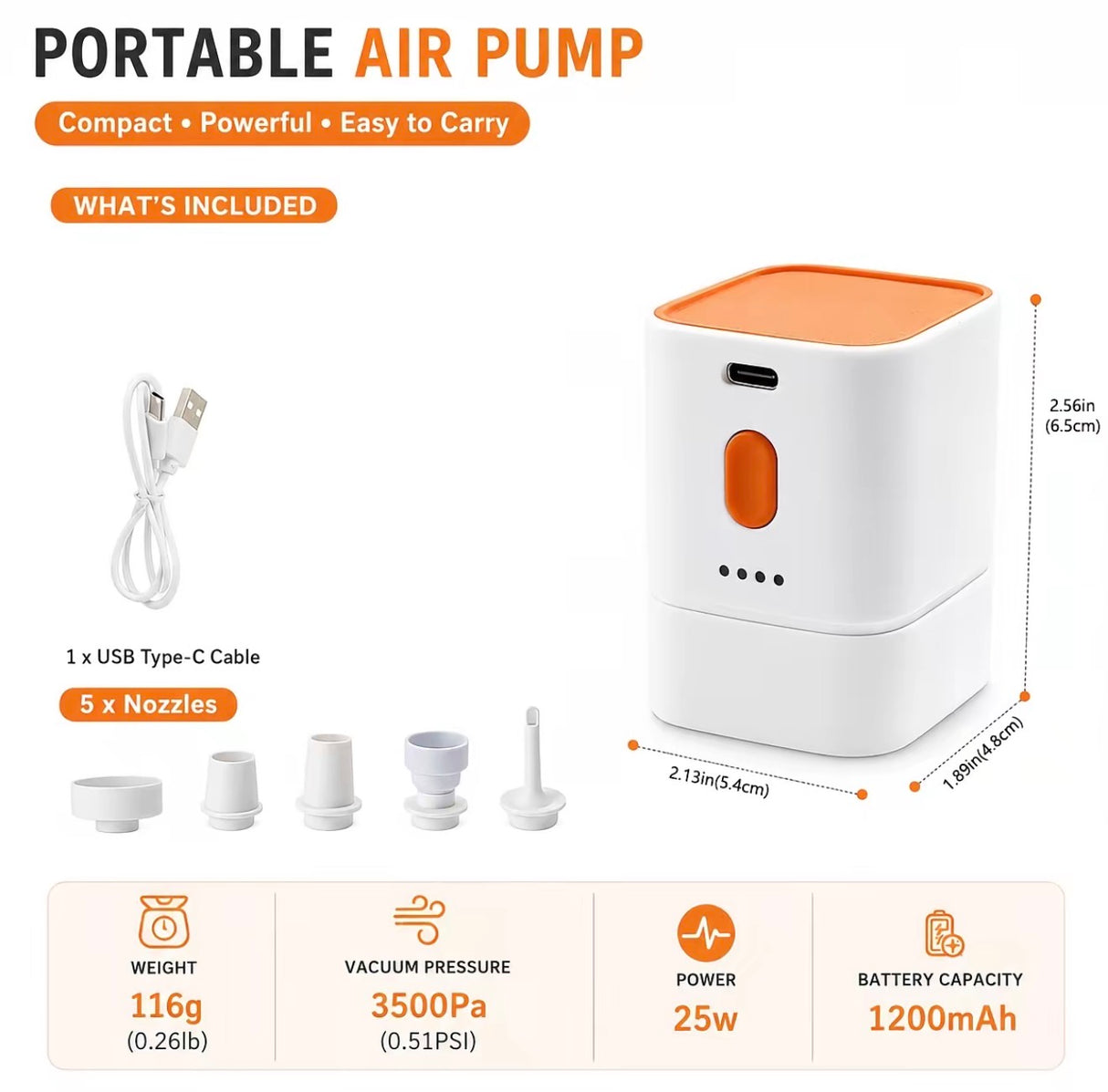 AirRush Mini Portable Air Pump