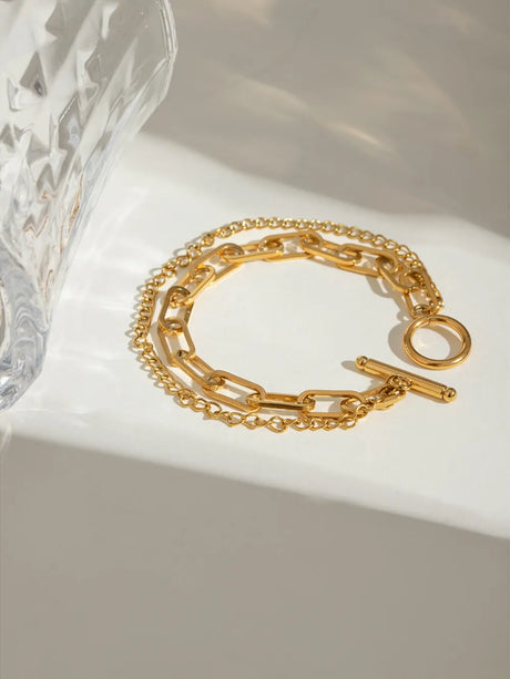 18K Gold-Plated Stainless Steel Chain Bracelet - V.I.P Digital Presence