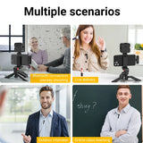 MAMEN Wireless Vlogging Kit Phone Tripod with Lavalier Microphone LED Light for iPhone Android Smartphone Live Streaming Toolkit - V.I.P Digital Presence