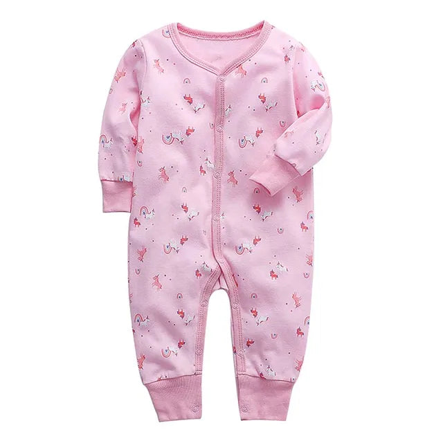 Newborn Footed Pajamas Zipper Girl and Boy Romper Long Sleeve Jumpsuit Cotton Solid White Fashion 0-24 Months Baby Clothes - V.I.P Digital Presence