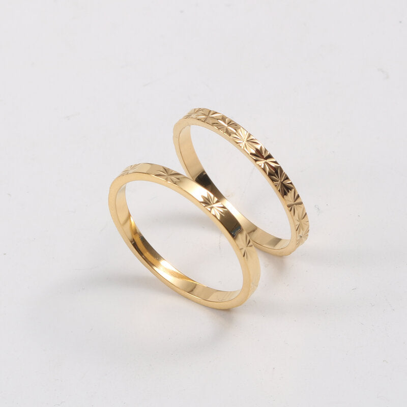 Ring Titanium steel electroplated with 18k gold Shine - V.I.P Digital Presence