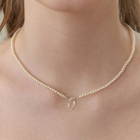 Copper Pearls Bow Necklace - V.I.P Digital Presence