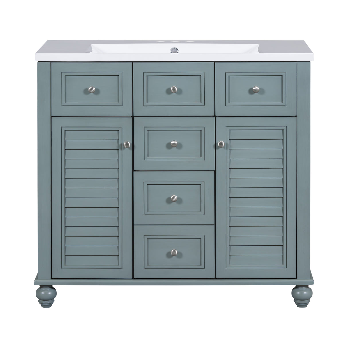36 inch modern mirror cabinet with adjustable shelves, 2 soft closing doors, and 6 drawer storage cabinet door organizers - V.I.P Digital Presence