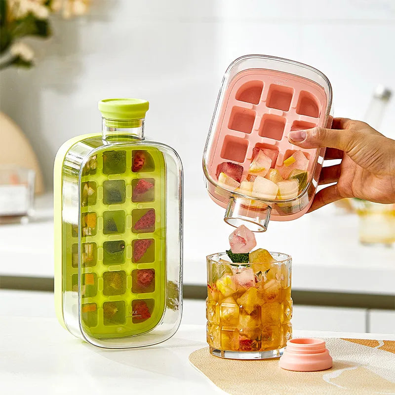 Ice Tray Ice Cube Mold Press Ice Maker With Lid 2-in-1 Ice Cube Bottle Food Grade Ice Making Straw Dual-use Ice Kettle - V.I.P Digital Presence
