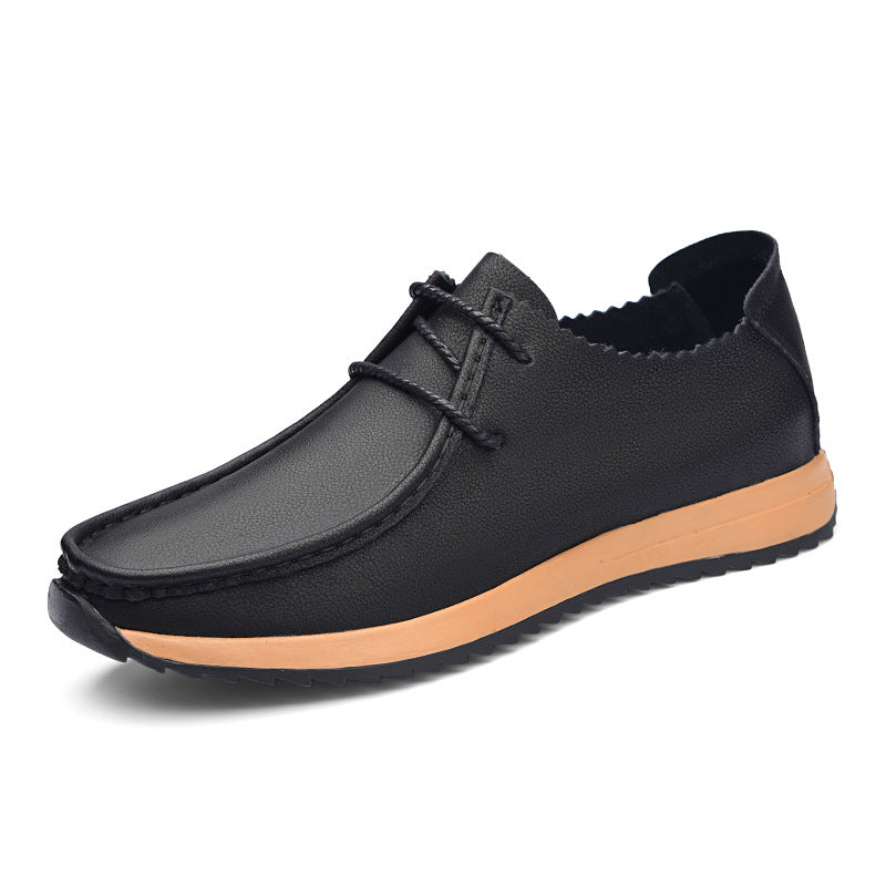 Casual breathable lace up lazy shoes retro leather shoes for men - V.I.P Digital Presence
